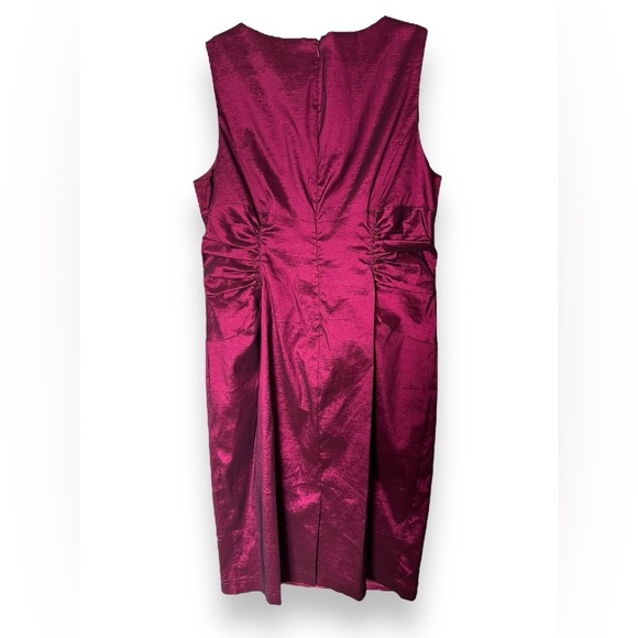 043. Anthropologie Adrianna Papell 16 Taffeta Plum Mother of the Bride Gown - Picture 2 of 10